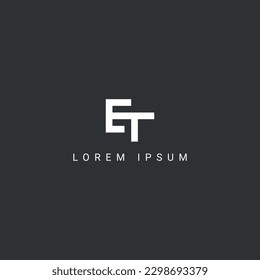 Alphabet letter ET TE icon logo vector symbol.