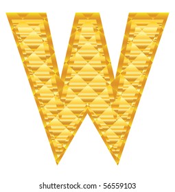 The alphabet letter is executed in the form of a gold frame