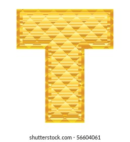 The alphabet letter is executed in the form of a gold frame