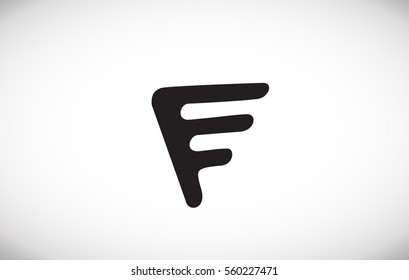 Alphabet letter F black white grey abstract background vector logo icon sign design template