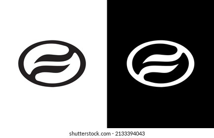 Alphabet Letter F circle logo design. Minimal FF logo design