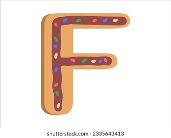 Alphabet Letter F with Donut Illustration