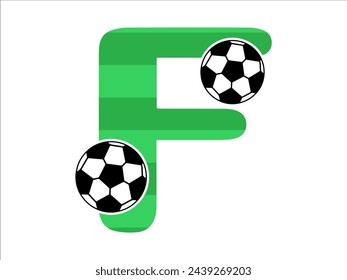 Alphabet Letter F with Soccer Ball Illustration