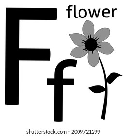 Alphabet letter F vector illustration. Suitable for children learning to recognize letters