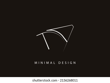Alphabet letter FA logo design line art