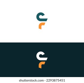 Alphabet letter FC, CF, F logo design