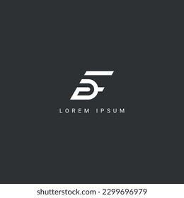 Alphabet letter FD DF icon logo vector symbol.