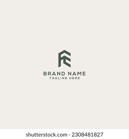 Alphabet letter FE EF monogram logo vector template. Initial based minimal flat icon vector.