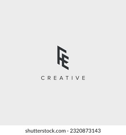 Alphabet letter FE EF unique logo vector template illustration.