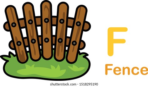 Alphabet Letter F-Fence vector illustration