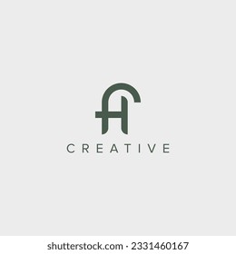 Alphabet letter FH HF logo design template - vector.