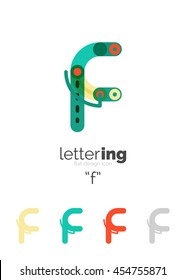 Alphabet letter font logo business icon. Company name concept. Flat thin line segments connected to each other.