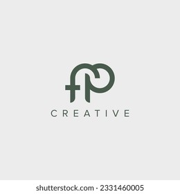 Alphabet letter FP PF logo design template - vector.