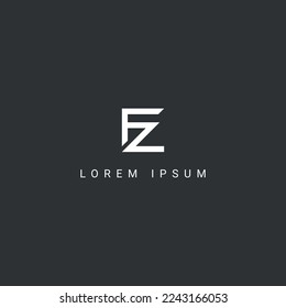 Alphabet letter FZ or ZF icon logo vector.
