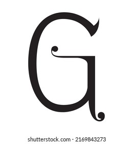 Alphabet letter G in a classical style. Vector file.