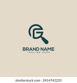 Alphabet letter G find symbol logo icon design template vector elements.