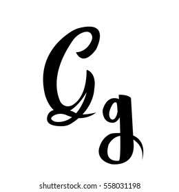 alphabet letter G lettering vector calligraphy manuscript