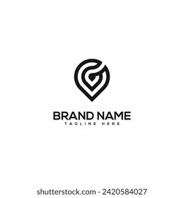 Alphabet letter G with location Logo creative symbol concept.