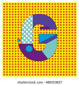 Alphabet letter G logo. Abstract Memphis style Colorful logotype vector design template.