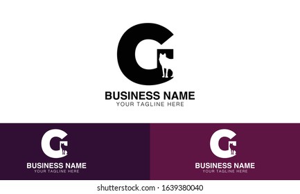 Alphabet letter G g logo vector design with three different backgrounds