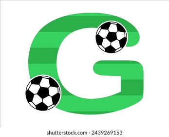 Alphabet Letter G with Soccer Ball Illustration