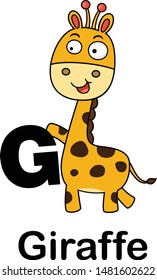 Alphabet Letter g-giraffe vector illustration