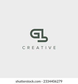 Alphabet letter GL LG logo design template - vector.