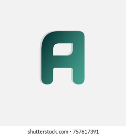 alphabet " a " letter with gradient effect 