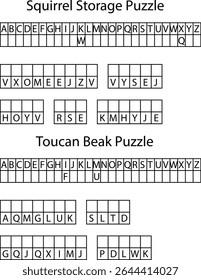 Alphabet Letter Grid Puzzles Squirrel Toucan Storage Beak Word Games letters
