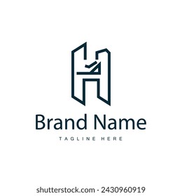 Alphabet letter h initial logo design simple product brand template