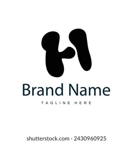 Alphabet letter h initial logo design simple product brand template