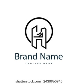 Alphabet letter h initial logo design simple product brand template