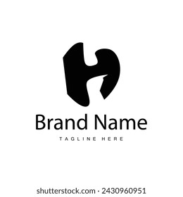 Letra alfabética h diseño del logotipo inicial plantilla de marca de producto simple
