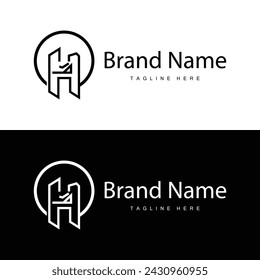 Alphabet letter h initial logo design simple product brand template
