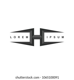 alphabet letter h logo logotype template vector art