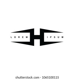 alphabet letter h logo logotype template vector art