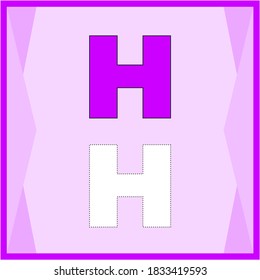 Gráficos vectoriales H de letra alfabeta, adecuados para el aprendizaje de los niños.