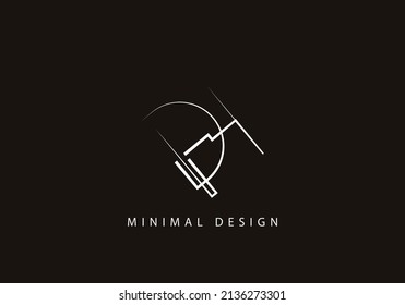 Alphabet letter HD logo design line art