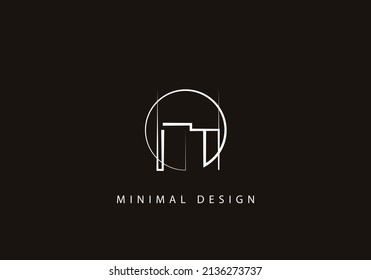 Alphabet letter HG logo design line art