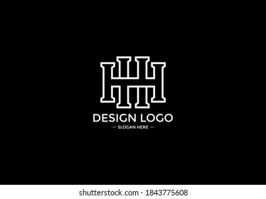 Alphabet Letter HH Monogram Linked Logotype