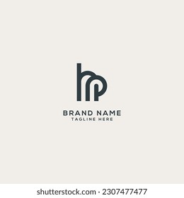 Alphabet Brief HP PH Monogramm Logo-Vektorvorlage. Ursprüngliche minimale flache Icon-Vektorgrafik.