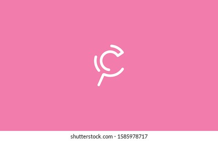 Alphabet letter icon C with a magnifier