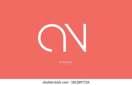 Alphabet letter icon logo AN