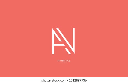 Alphabet letter icon logo AN