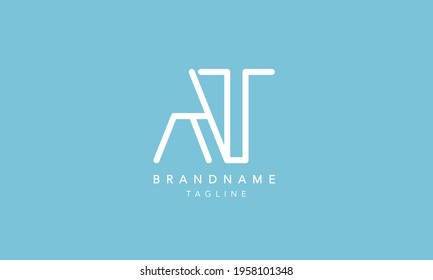 Alphabet Letter Icon Logo AT
