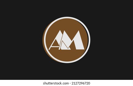 Alphabet letter icon logo AM