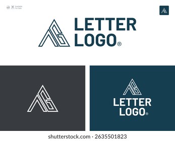 Alphabet letter icon logo A, AG, G, GA