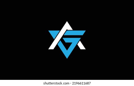  Alphabet letter icon logo AG or GA 