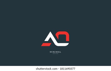 Alphabet letter icon logo AO