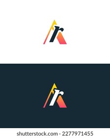 Alphabet letter icon logo AR, RA.